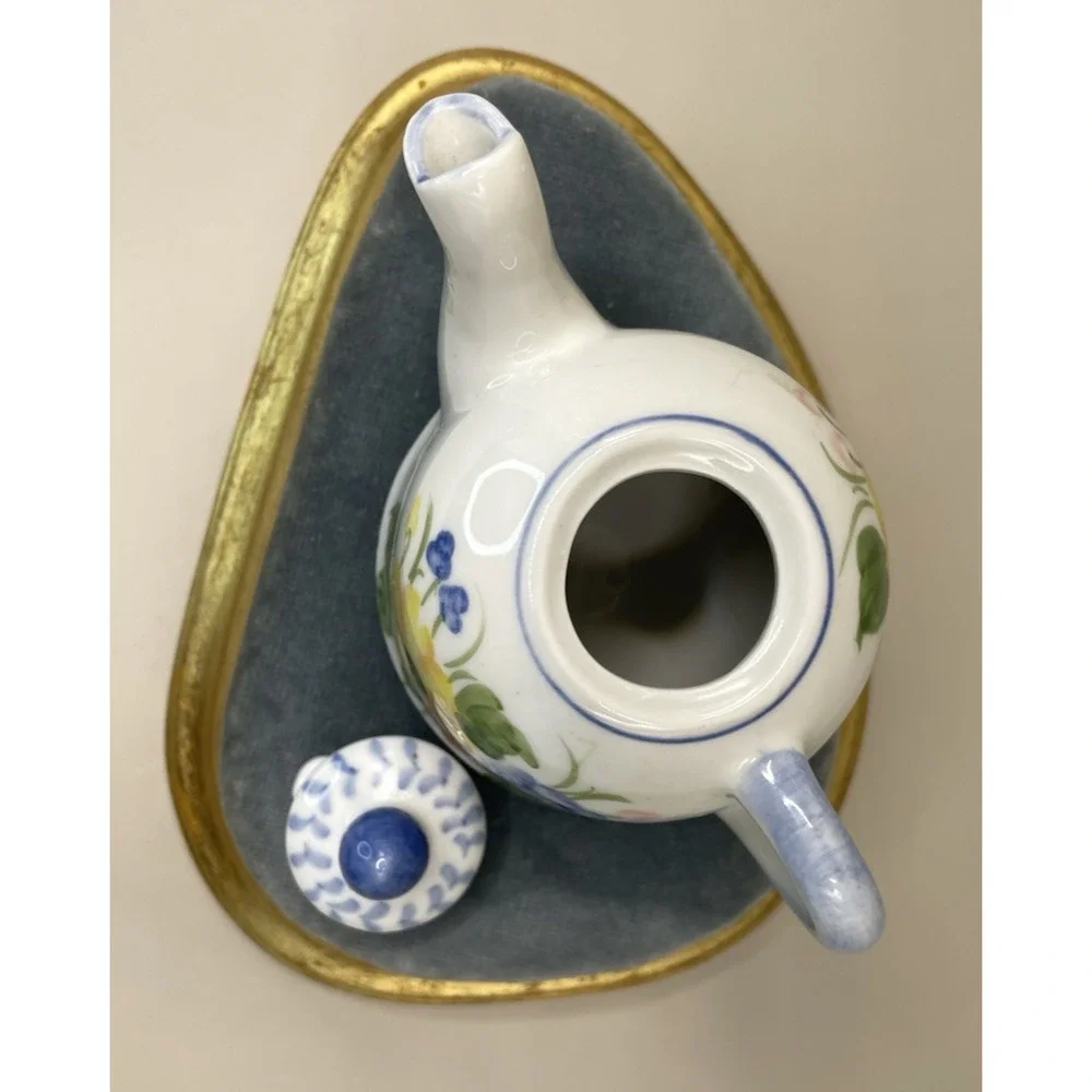 Miniature Hand painted Teapot Andrea By Sadek